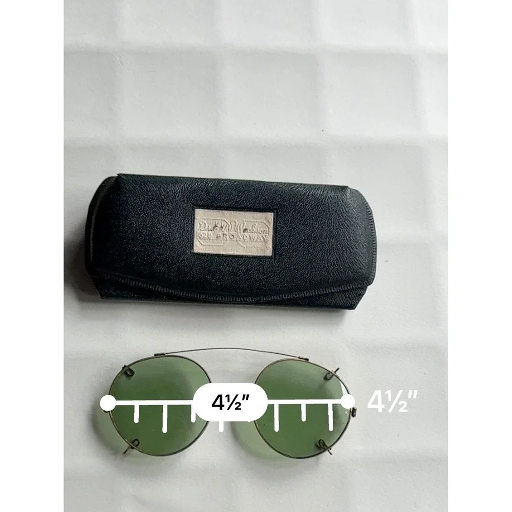 Unbranded Clip On Sunglasses Green Good Vintage Round Gold Filled ‎ Wire Frame